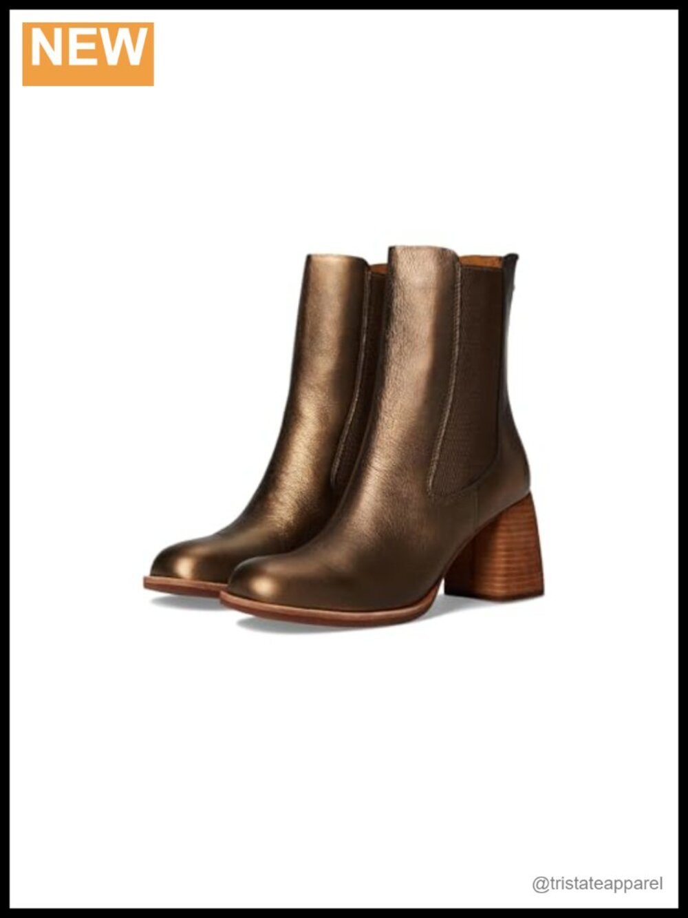 Kork-Ease Arline Ankle Chelsea Boots Leather Block Heel Zip